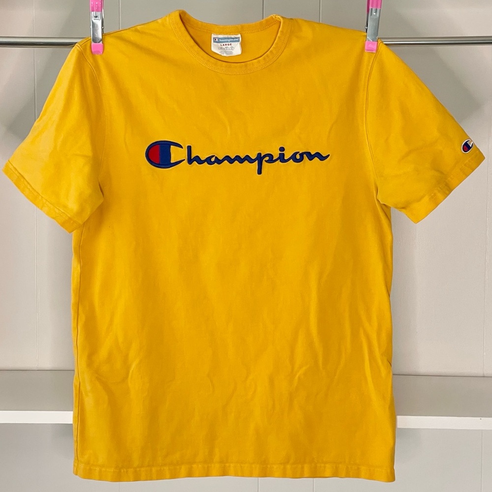 Vintage Champion T-Shirt | Adult Large Gold